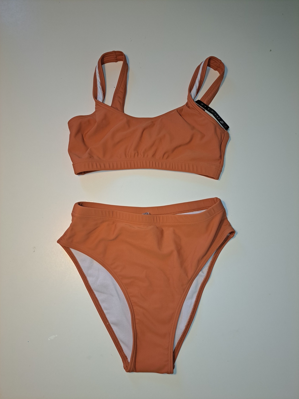 Women's High-Waist Bikini Set in Terracotta Orange